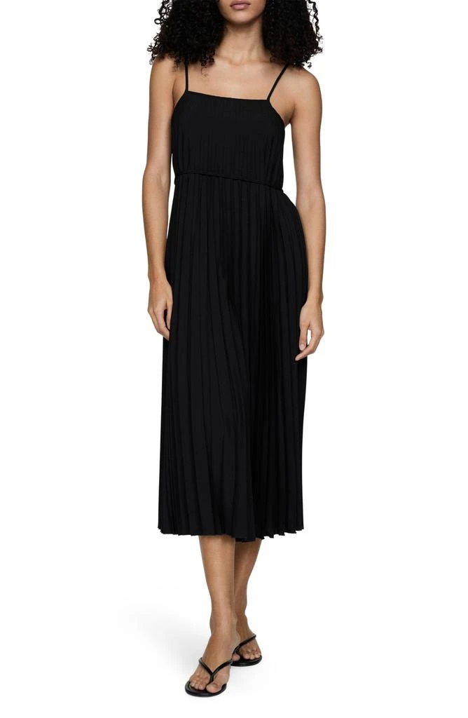 open lace back dress Solid Pleated Strapless Split Dress main image 0