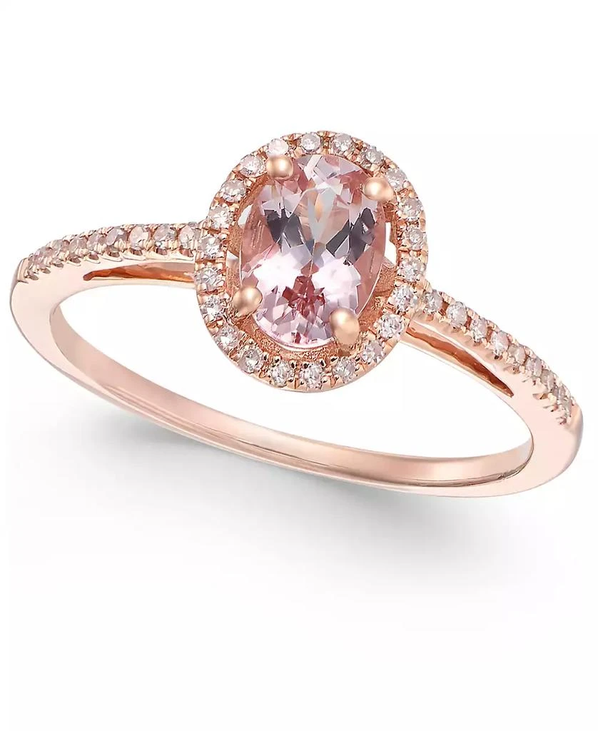 Macy
s Morganite (5/8 ct. t.w.) and Diamond (1/6 ct. t.w.) Ring in 14k Rose Gold