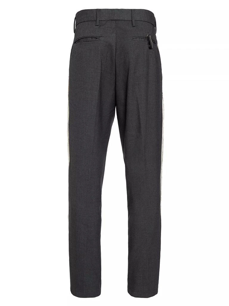 White Sand Velvet-Trimmed Chino Dress Pants 2