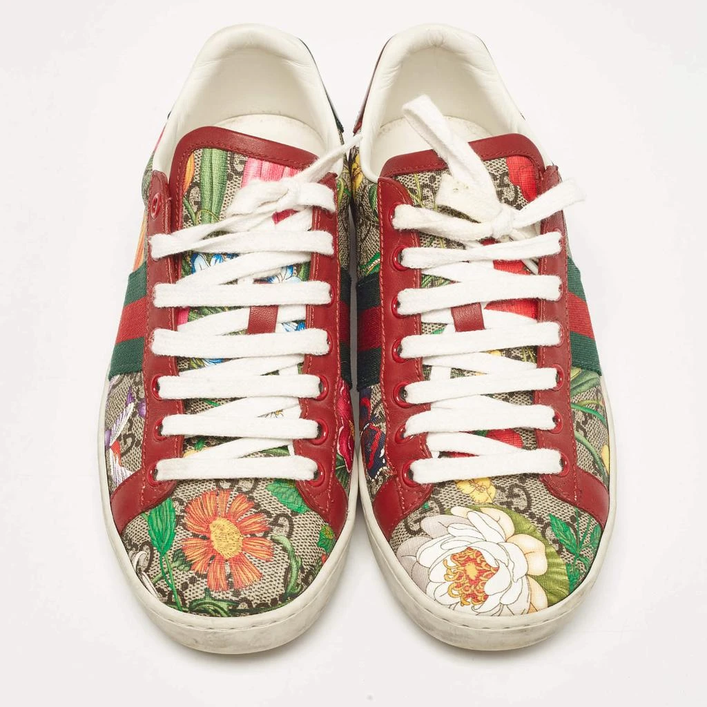 Gucci Gucci Beige/Brown GG Supreme Canvas Floral Print Ace Sneakers Size 35.5 3