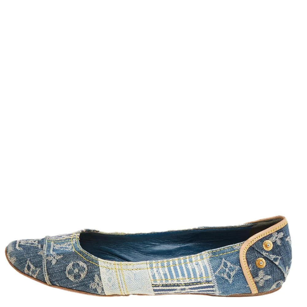 Louis Vuitton Louis Vuitton Blue Monogram Denim Ballet Flats Size 37 2