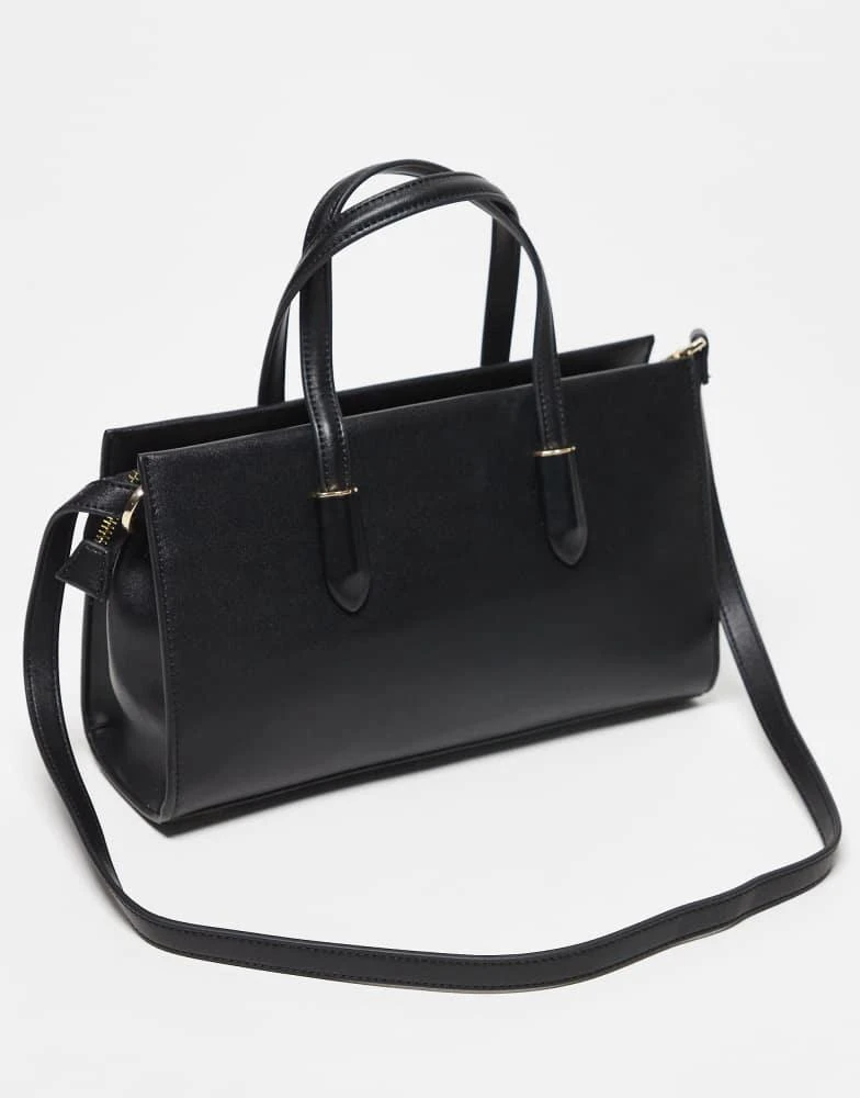 Mario Valentino Valentino jasmin top handle bag with detachable crossbody strap in black 2