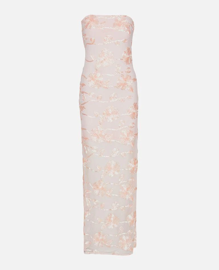 ROTATE Birger Christensen Flower Mesh Tube Dress 1