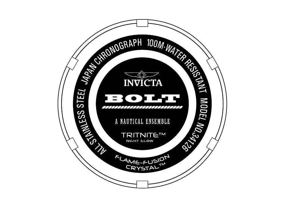 Invicta Men's 34126 Bolt Quartz Chronograph Silver Dial Watch