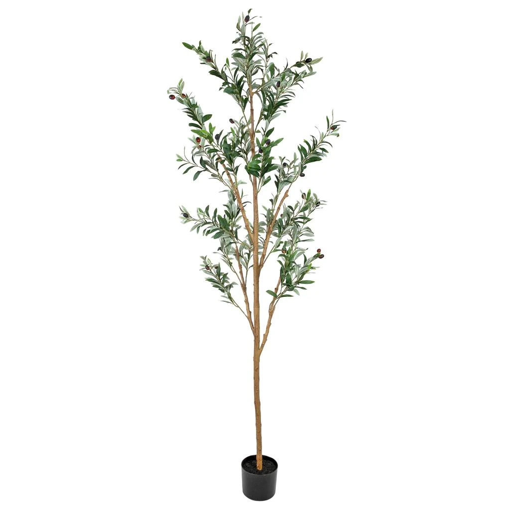 Artificial Olive Tree Tall Faux Silk Plant for Indoor Spaces in Black ...