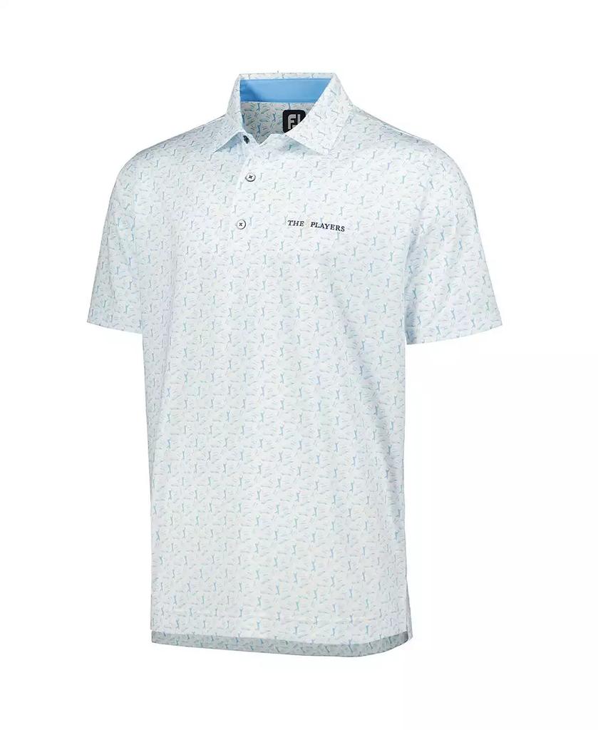 FootJoy Men's White, Light Blue THE PLAYERS Allover Print ProDry Polo Shirt