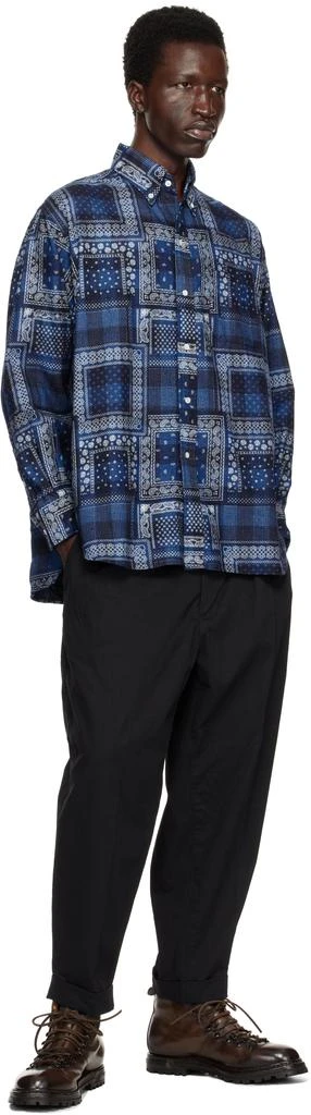 BEAMS PLUS Blue Plaid Discharge Print Classic Fit Shirt 4