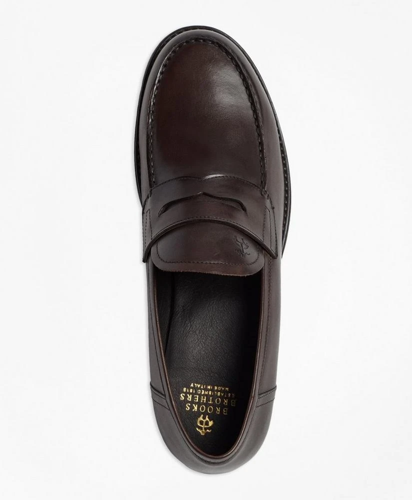 Brooks Brothers 1818 Footwear Rubber-Sole Leather Penny Loafers 4