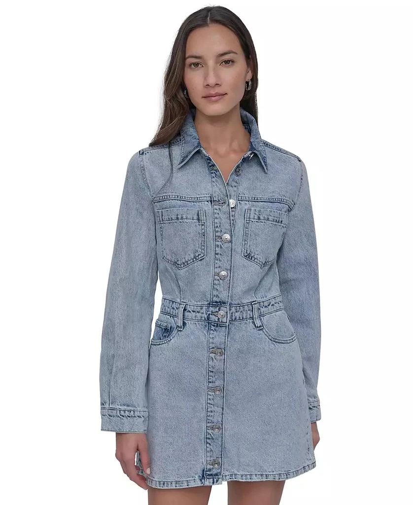 DKNY Women's Button-Down Long-Sleeve Denim Dress 2