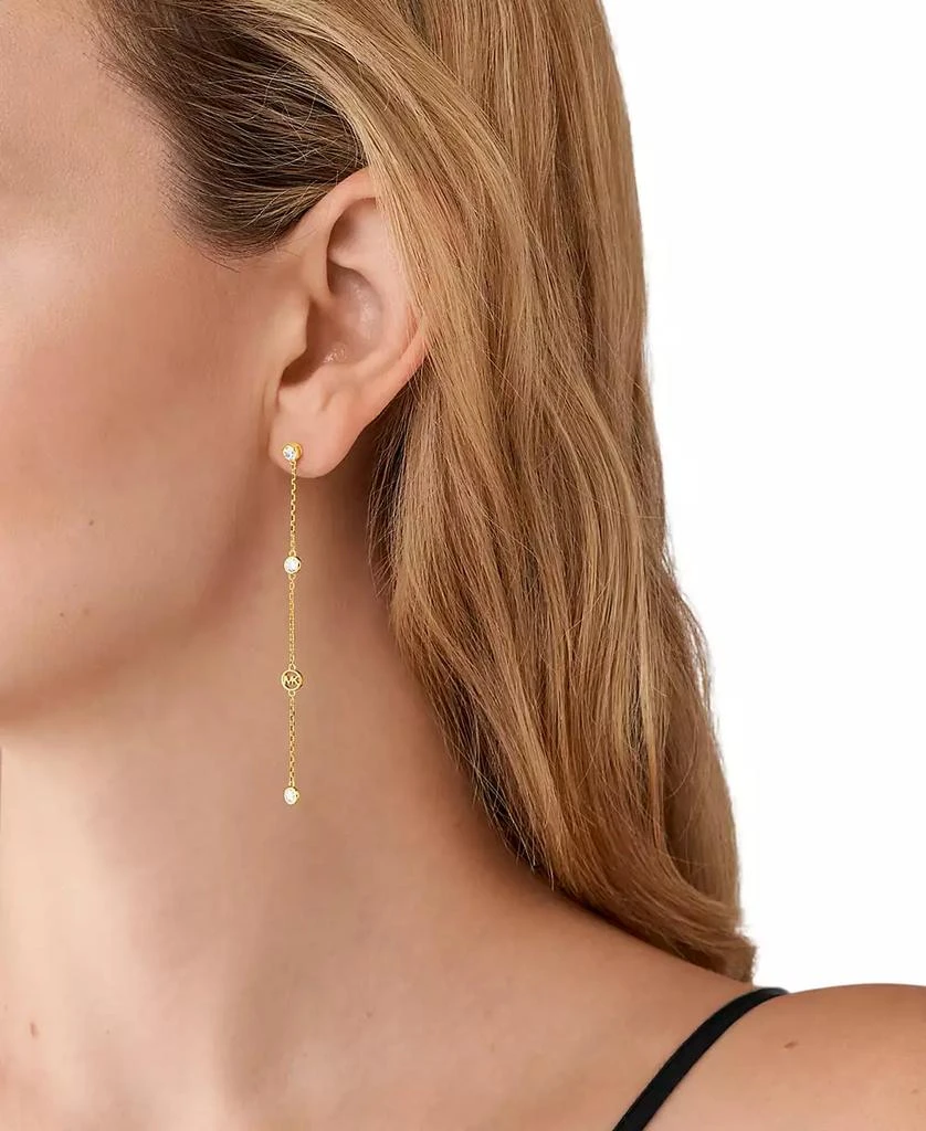 Michael Kors Gold-Tone Sterling Silver Linear Drop Earrings 3