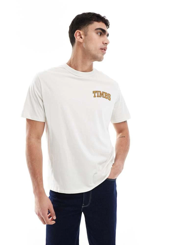 Timberland Timberland Short sleeve chest timbs graphic tee in vintage white 3