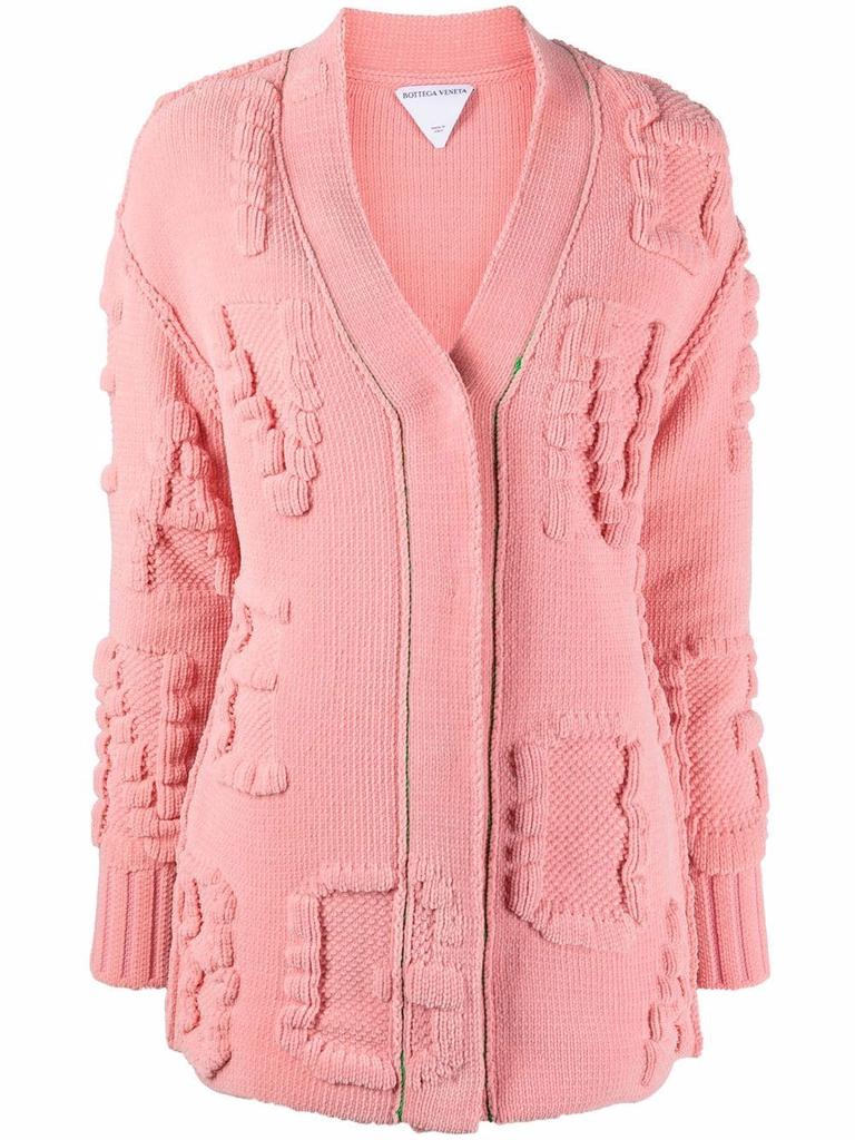 Bottega Veneta logo-embossed knitted jacket - women -  -  - Pink