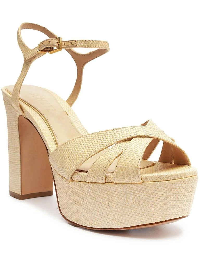 Schutz Keefa Womens Crackle Leather Platform Sandals 5