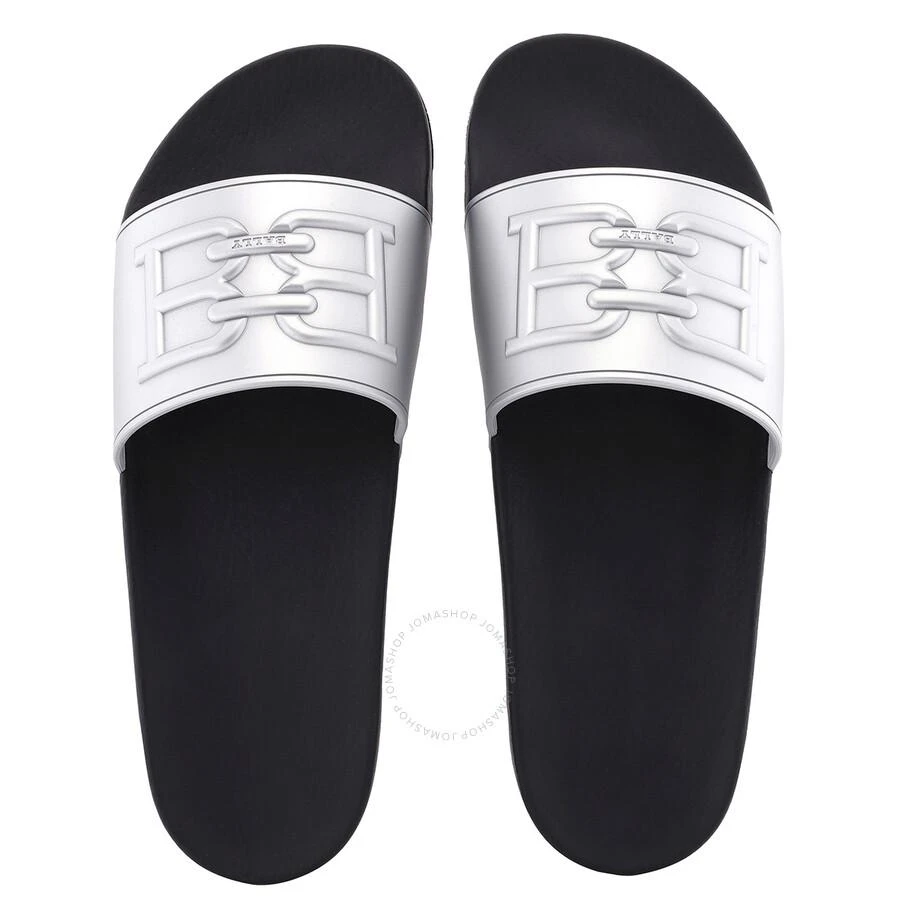 Bally Silver Scotty Rubber Slide Sandals 3