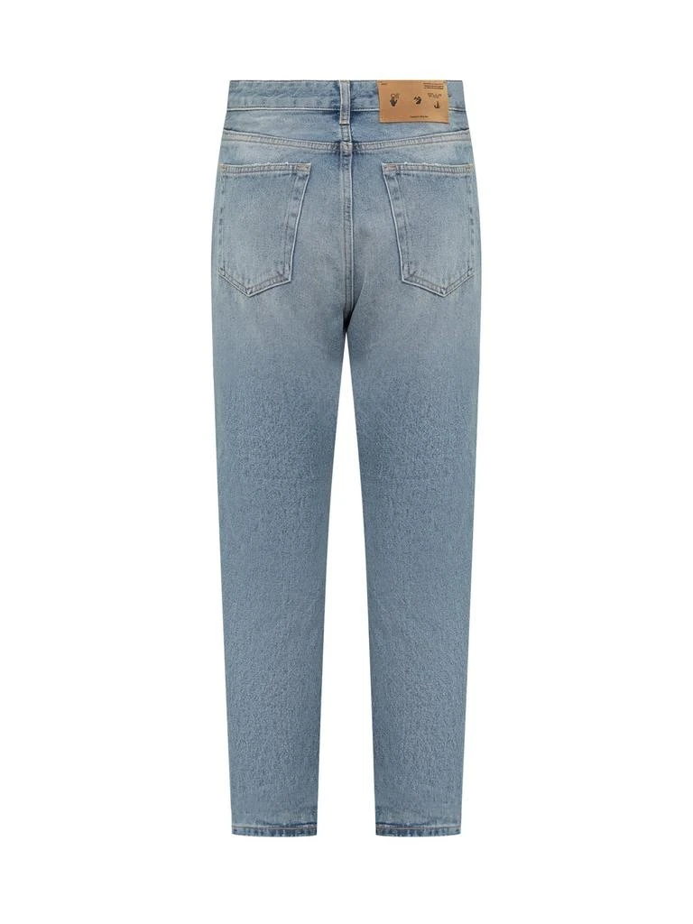 Off-White Off-White Logo Patch Straight Leg Cropped Jeans 2