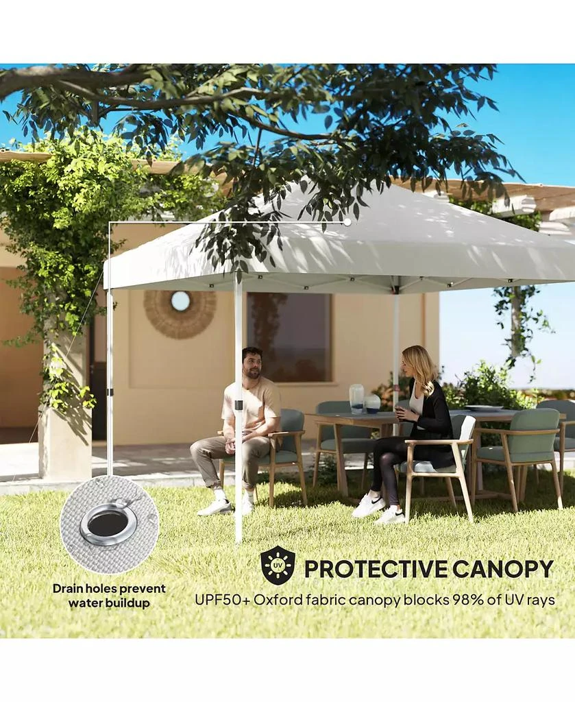 Outsunny 10
 x 10
 Pop Up Canopy Tent with 2 Half Sidewalls, Dark 7