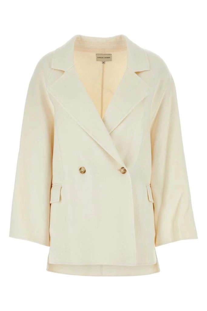 Loulou Studio Ivory Wool Blend Gary Coat 1