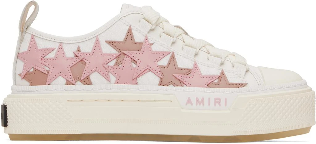 AMIRI White & Pink Stars Court Low Sneakers 1