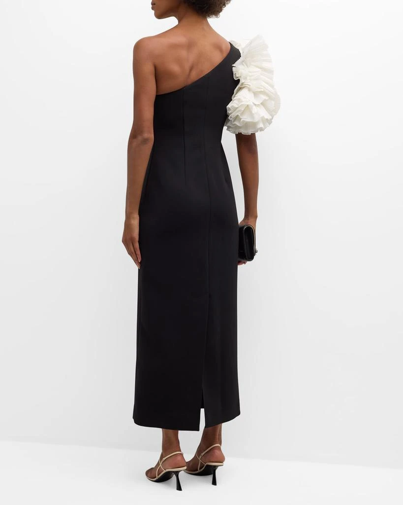 Acler Hampstead Frilled One-Shoulder Midi Dress 4