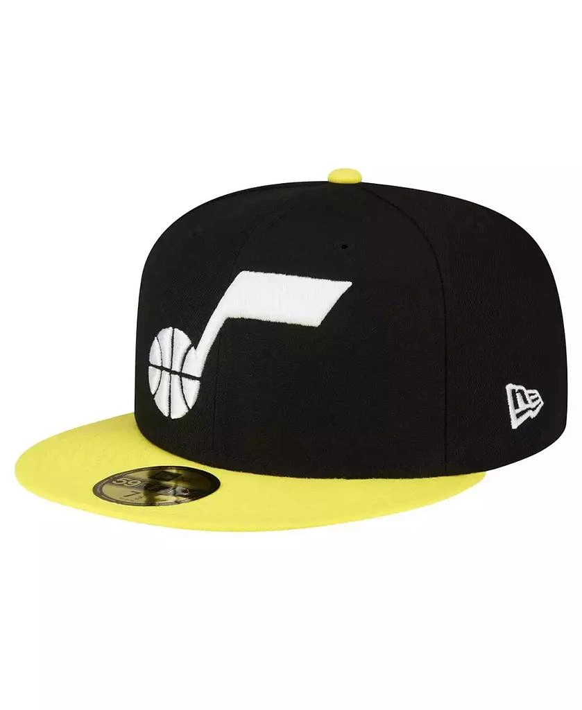 New Era Men's Black, Yellow Utah Jazz 2-Tone 59FIFTY Fitted Hat 1