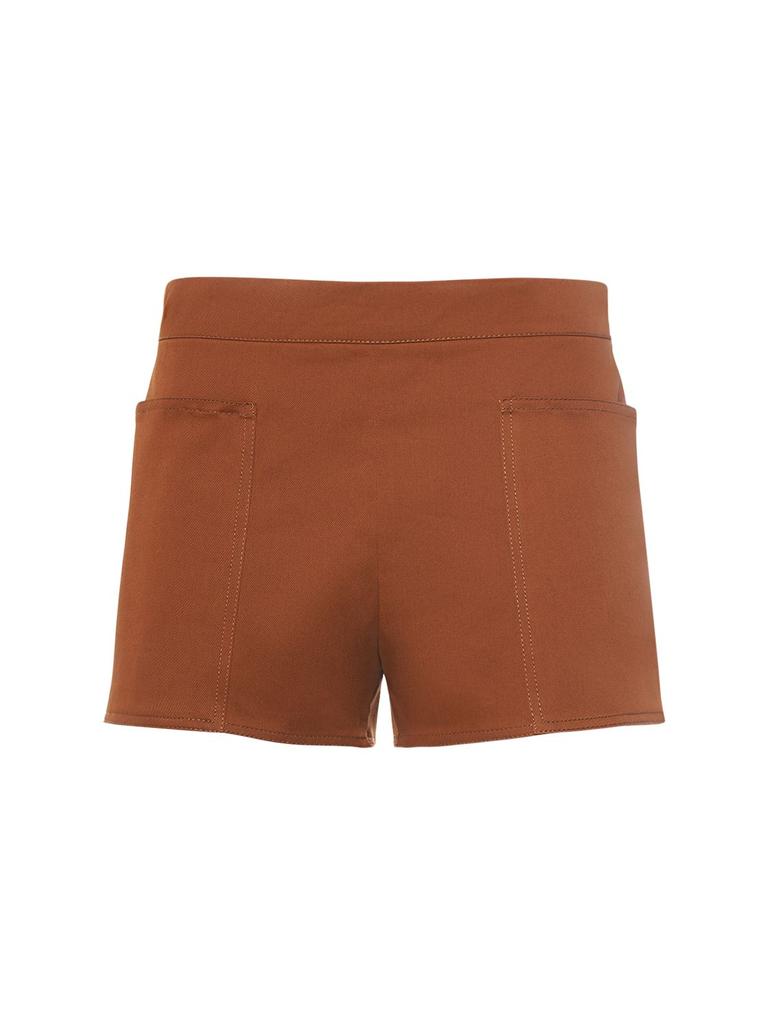 MAX MARA Cotton Twill Mini Shorts