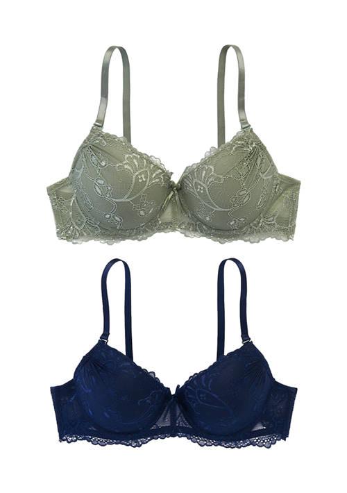 Parisian Lace Light Push Up Bra   2 Pack