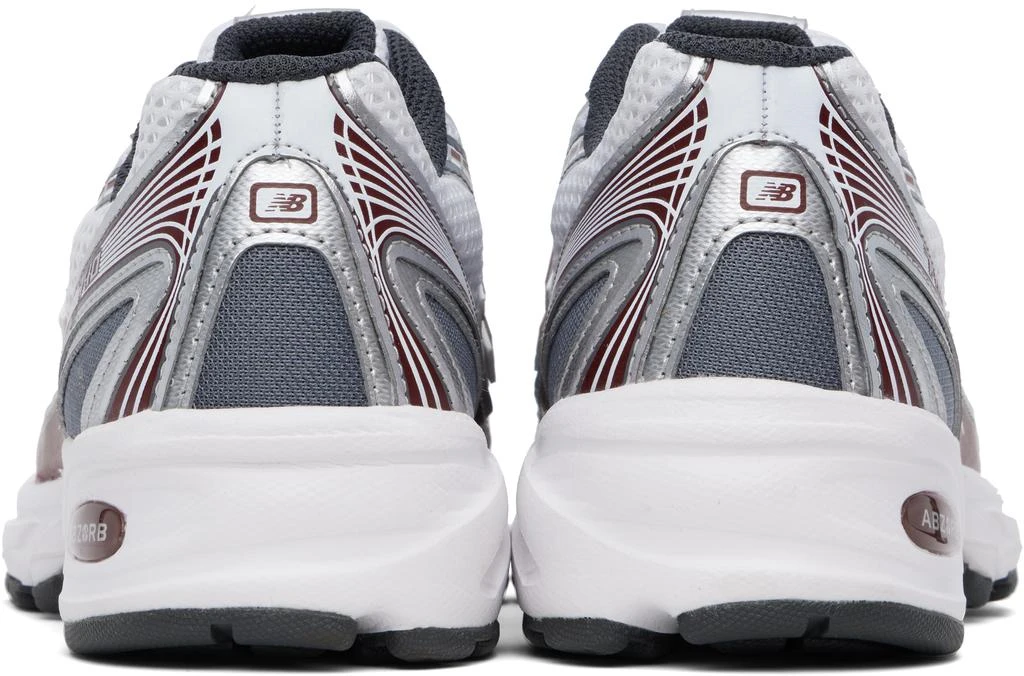 New Balance White & Burgundy 740 Sneakers 2