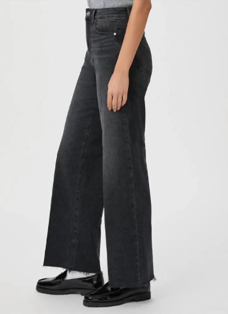 Paige Anessa 31" Wide Leg Jean In Viper Black Distressed 2