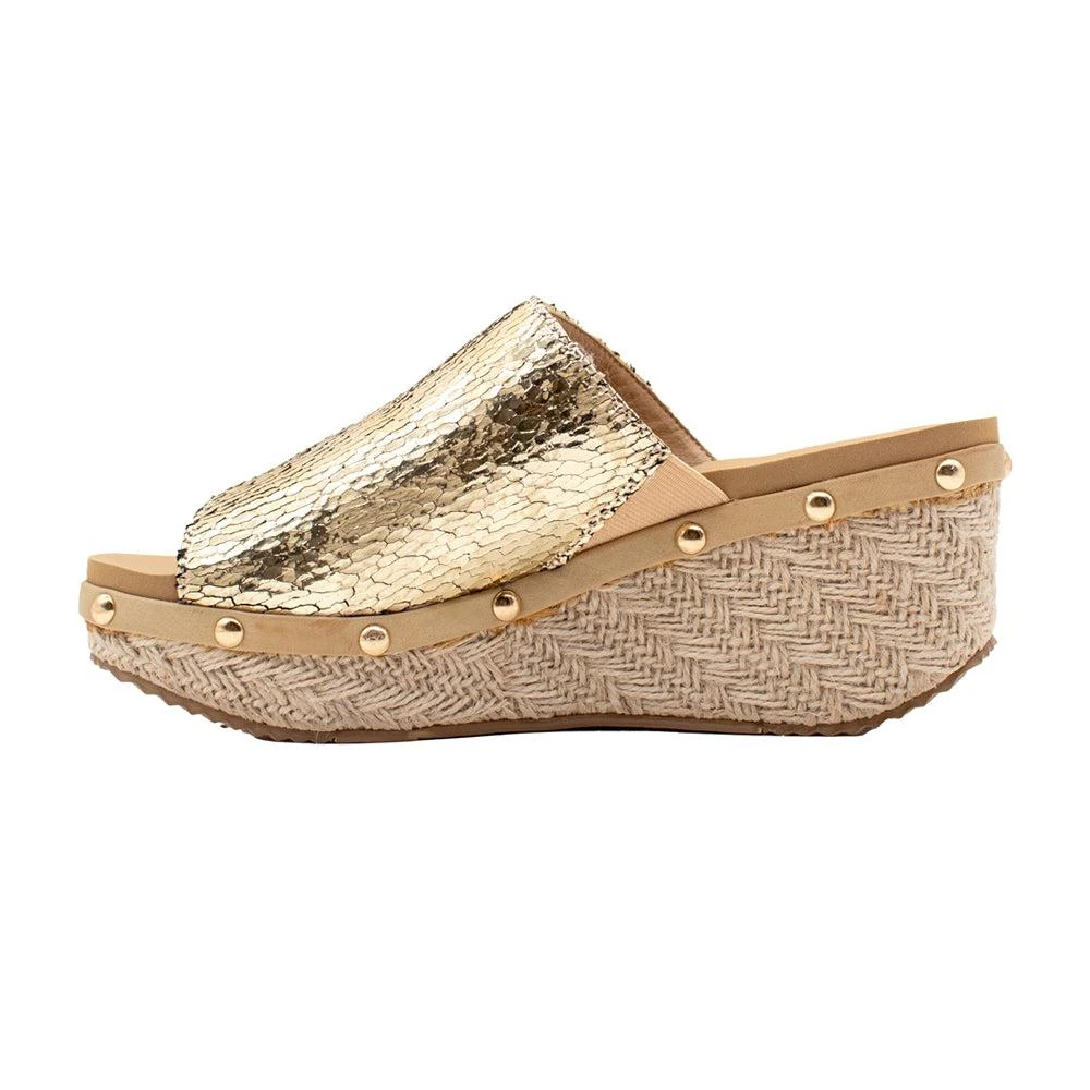 VOLATILE Ravine Metallic Studded Wedge Sandals 3