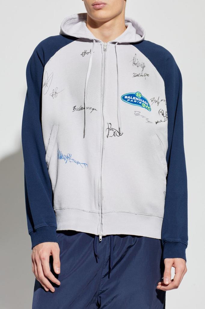 Shop Balenciaga Banana Raglan Oversized Zip-Up Hoodie on Sale at