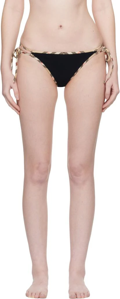 Burberry Black Check Trim Bikini Bottom