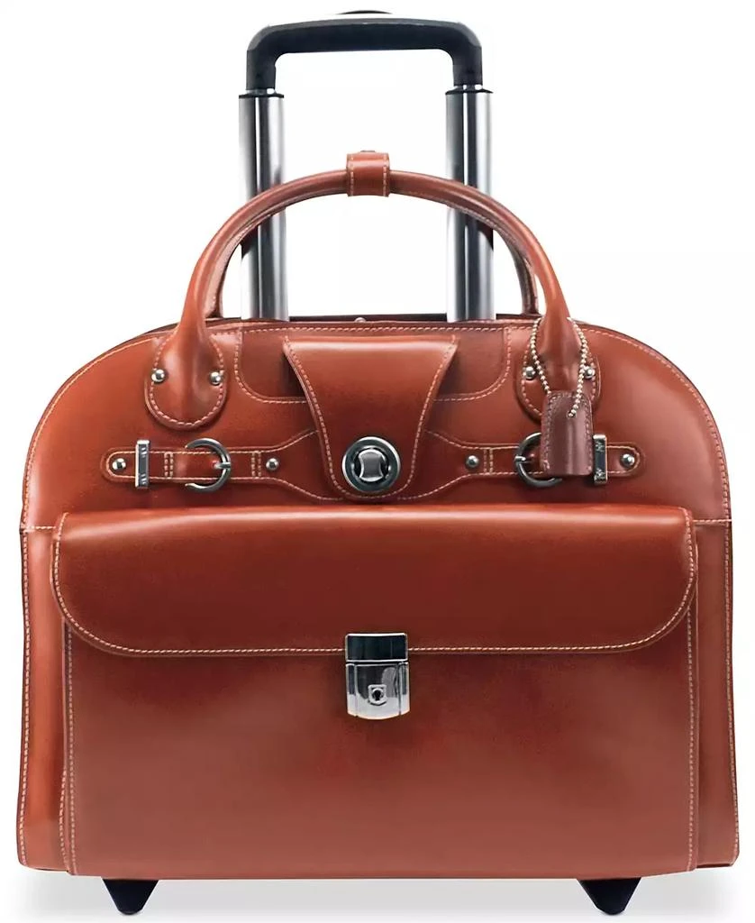 McKlein Edgebrook Leather Wheeled Laptop Briefcase 3