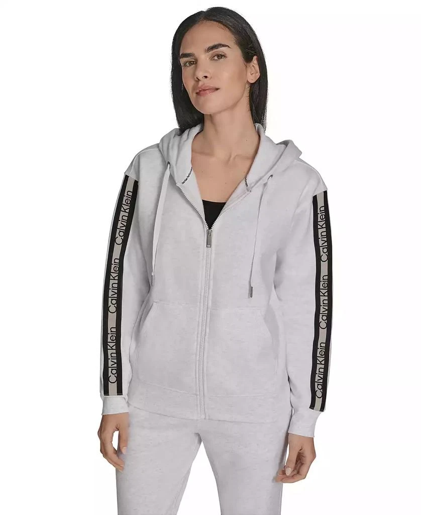 Calvin Klein Women's Fleece Logo Tape Hoodie Jacket