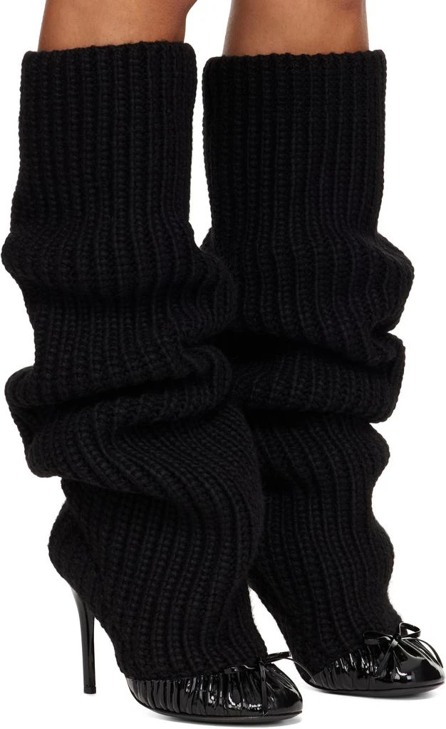 We11done Black Knee High Knit Tall Boots 4