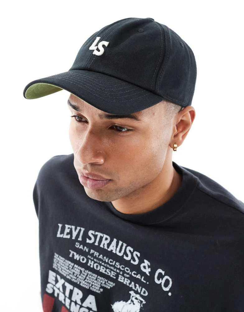 Levi
s Levi
s monogram twill baseball cap in black