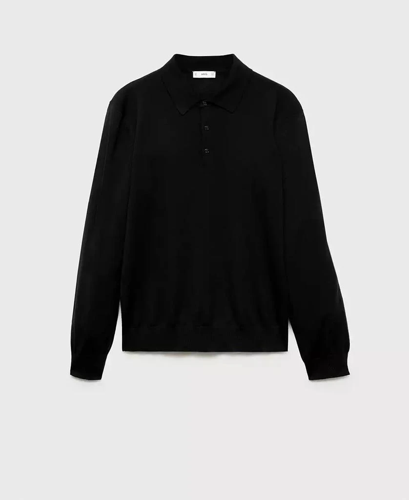 Mango Men's Slim-Fit Fine-Knit Wool Polo Sweater 2
