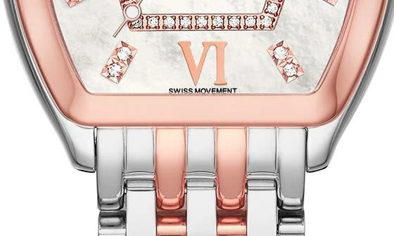 Michele Relevé Two-Tone Diamond Dial Watch Head & Interchangeable Bracelet, 31mm x 32mm 4
