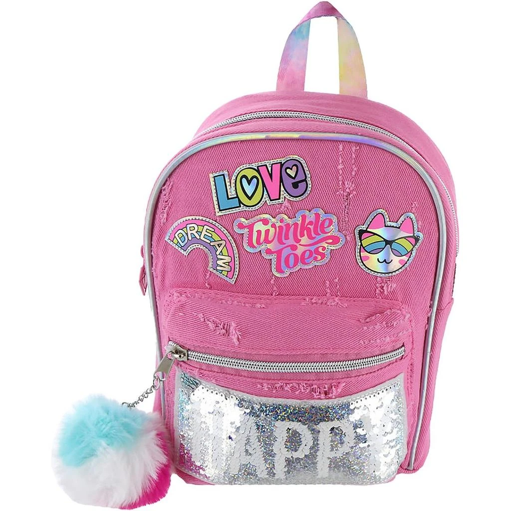 Twinkle Toes by Skechers Girls Twill Distressed Backpack 1