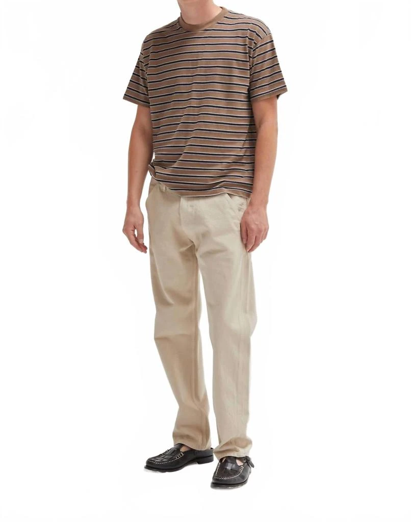 Asher Noah Stripe Tee In Mushroom 4