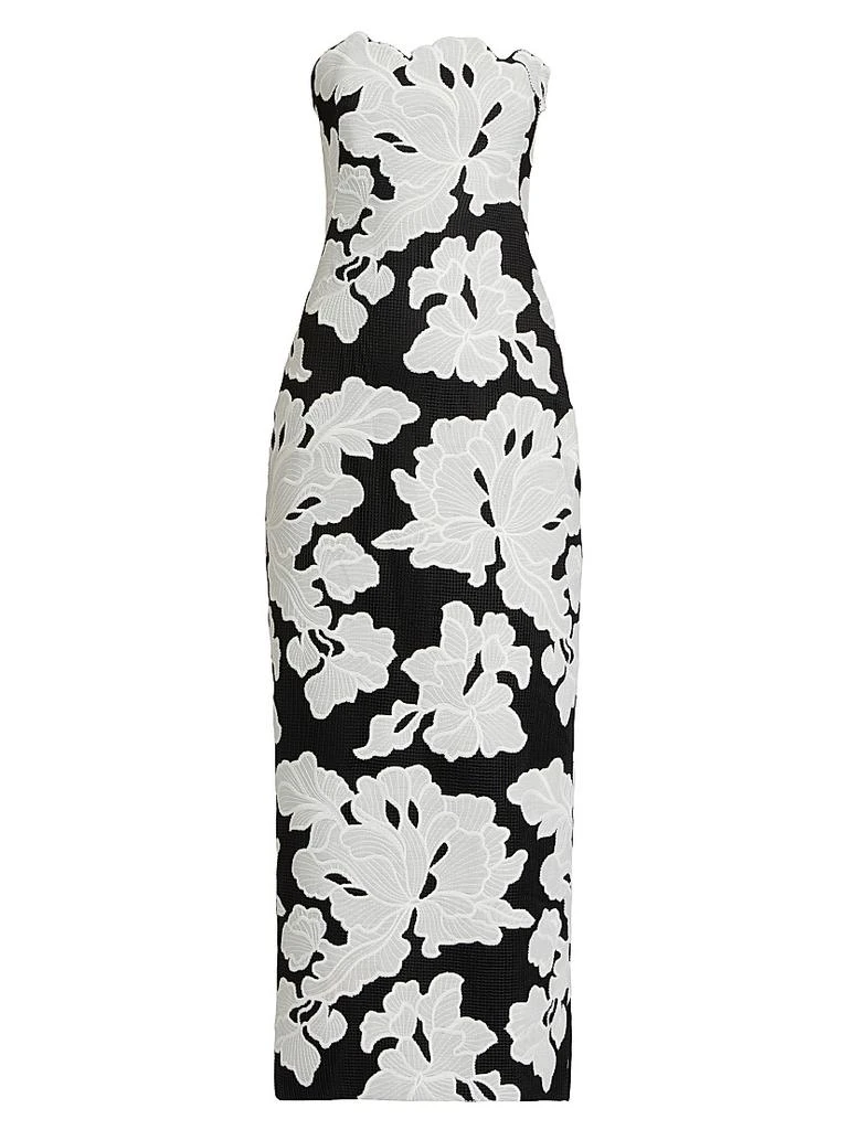 LELA ROSE Natasha Strapless Floral Dress 1