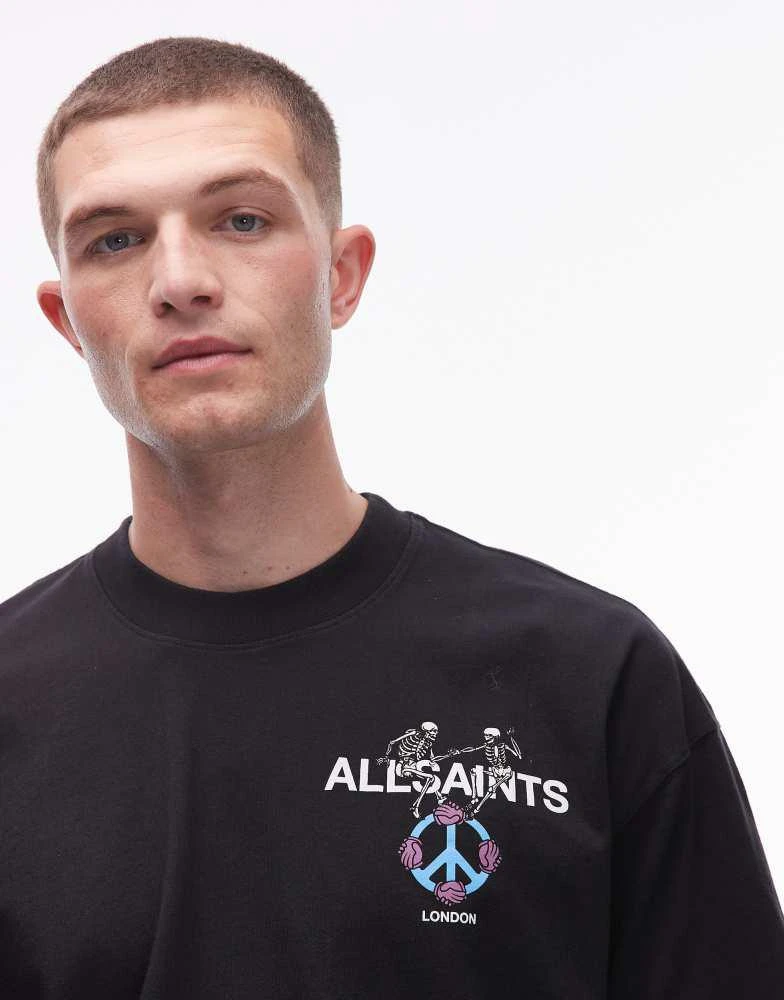 ALL SAINTS Allsaints reincarnate graphic t-shirt in black 5