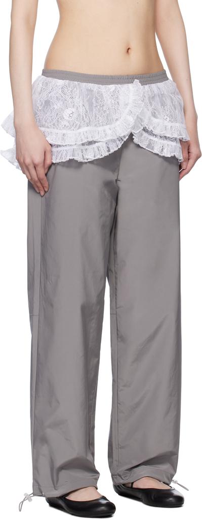 Sandy Liang Gray Rodez Trousers