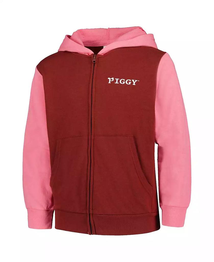 Mad Engine Big Boys Maroon Piggy Hoodie Full-Zip Sweatshirt