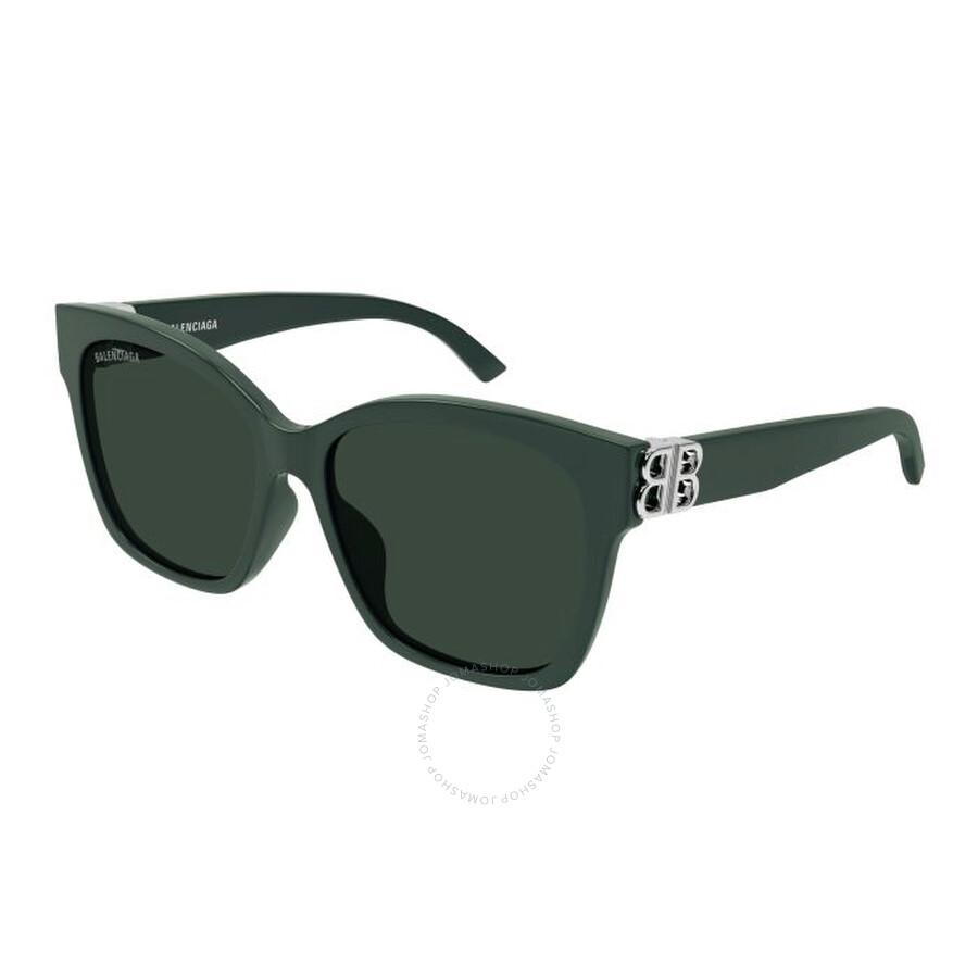 Balenciaga Green Square Ladies Sunglasses BB0102SA 014 57
