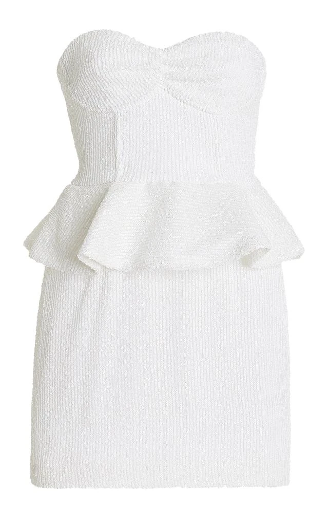 ROTATE Birger Christensen ROTATE - Peplum Sequin Mini Dress - White - EU 32 - Moda Operandi 1
