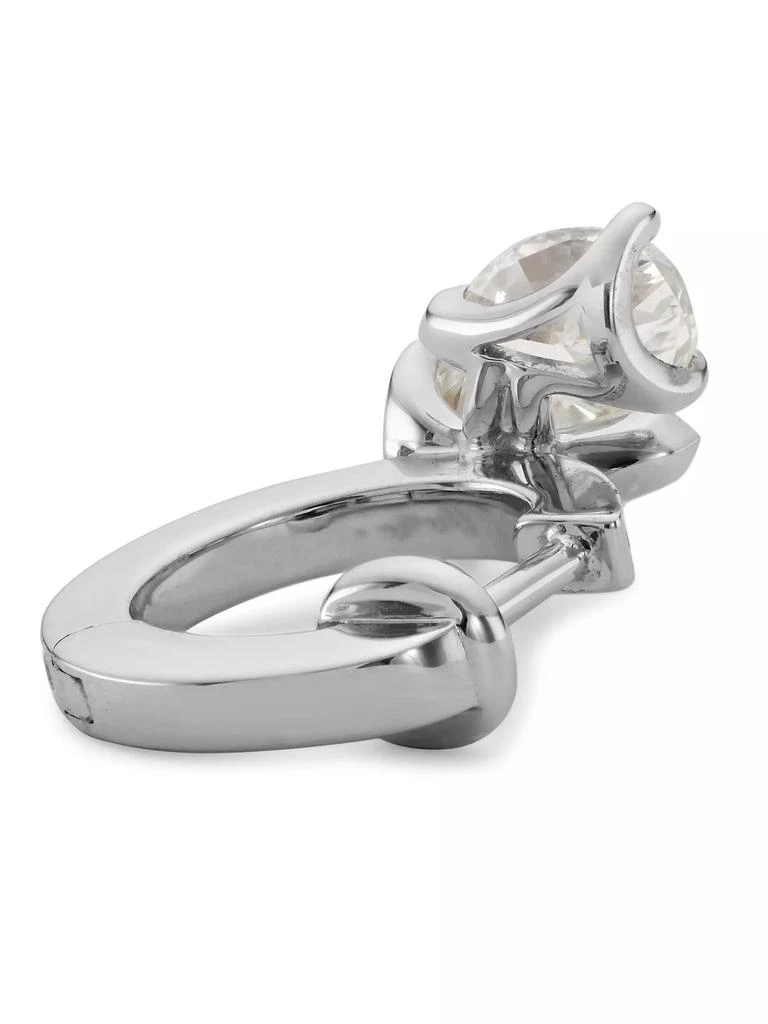 Repossi 18K White Gold & 0.50 TCW Diamond Single Huggie Hoop Earring - Left Or Right 6