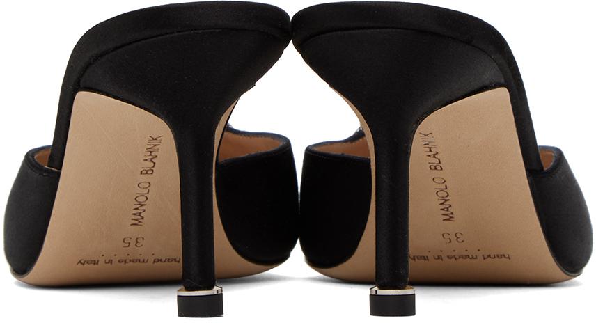 Manolo Blahnik Black Hangisimu Heels