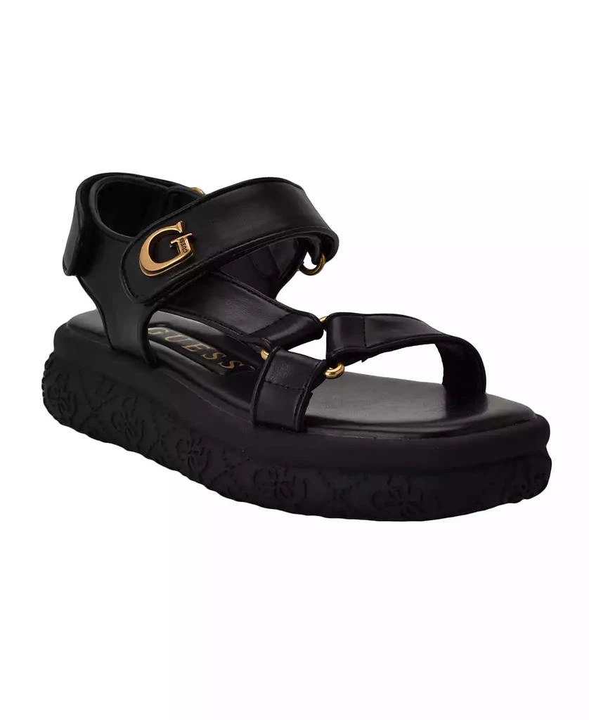 GUESS Women's Lanara Strappy Sporty Quattro G Platform Footbed Sandals
