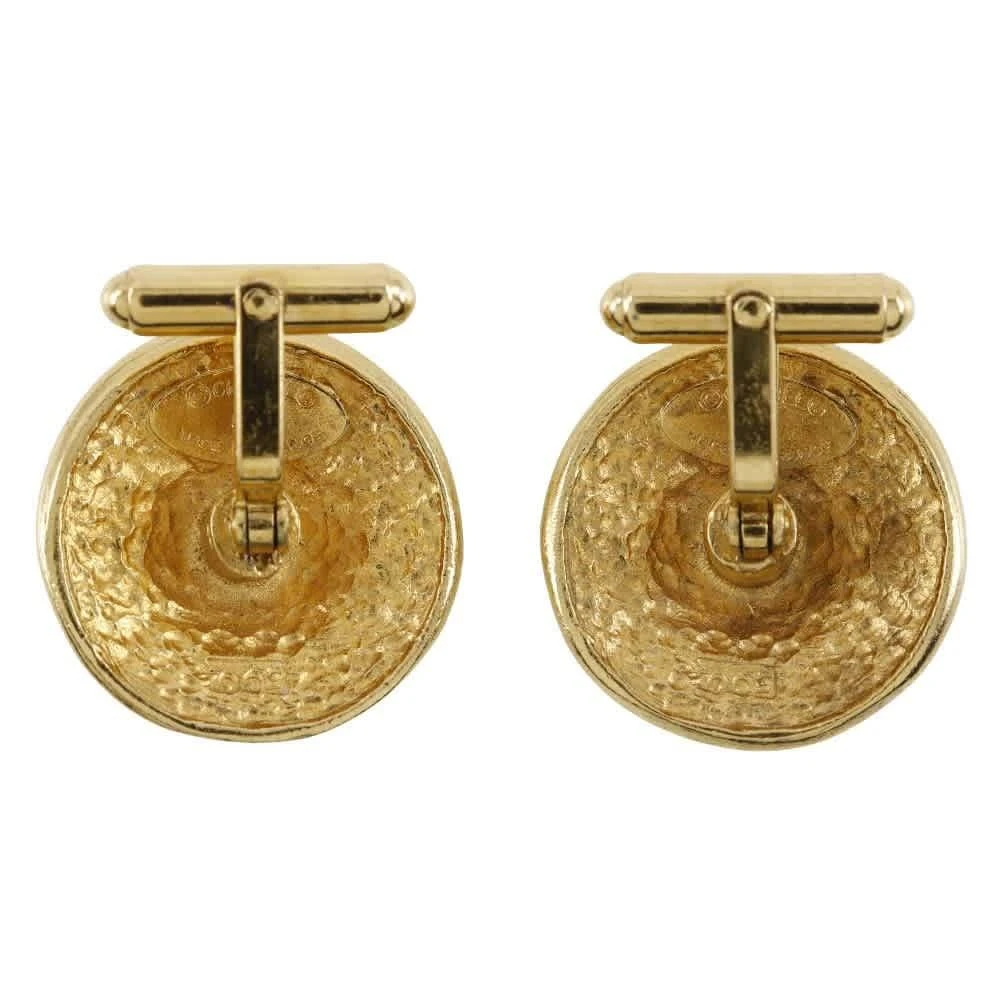 Chanel Vintage Logo Round Cufflinks Plated  _Plated Cufflinks Jewelry (Pre-Owned) 2