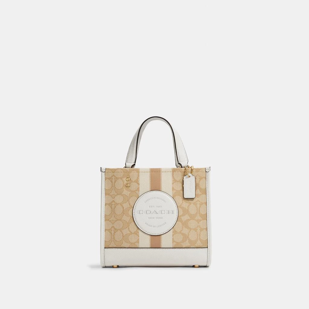 Coach Coach Outlet Dempsey Tote 22 In Signature Jacquard With Stripe And Coach Patch 4
